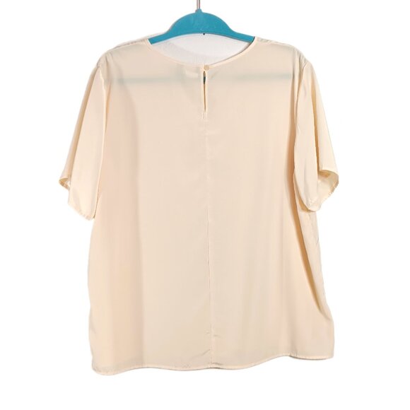 Classic Collection Blouse Women’s Size 14 Yellow Satin Office Career VTG 90s - Picture 4 of 5